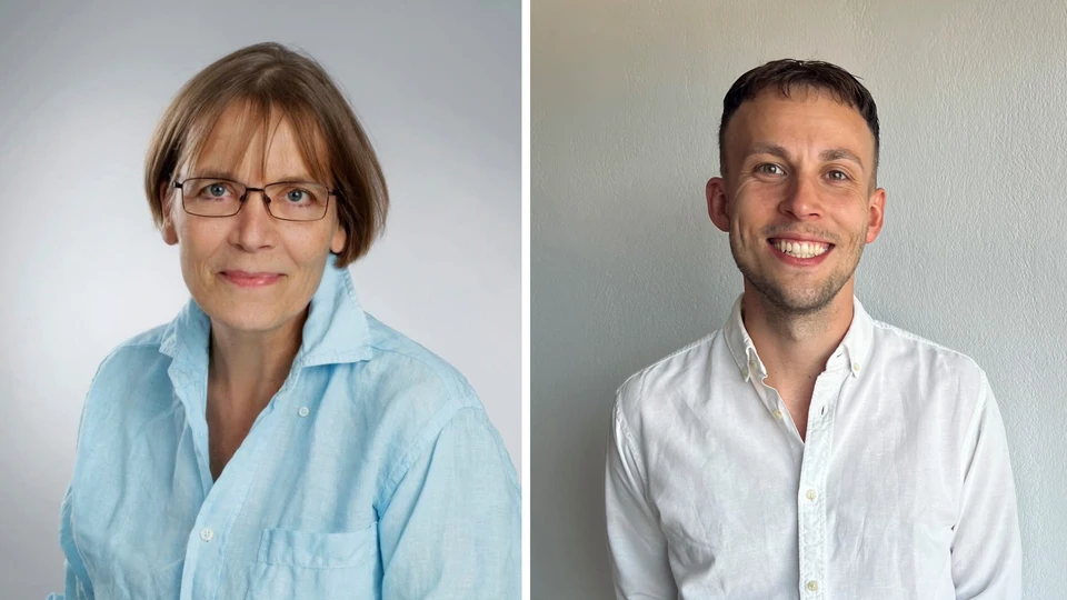 T.h. et billede af Meta Fuglsang og t.v. et billede af Joakim Kronborg