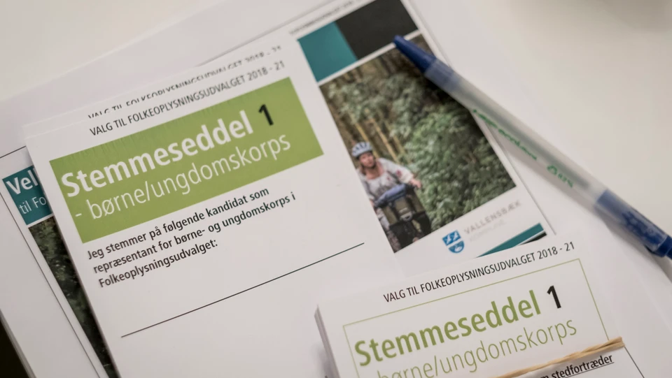 Stemmeseddel fra folkeoplysningsudvalget