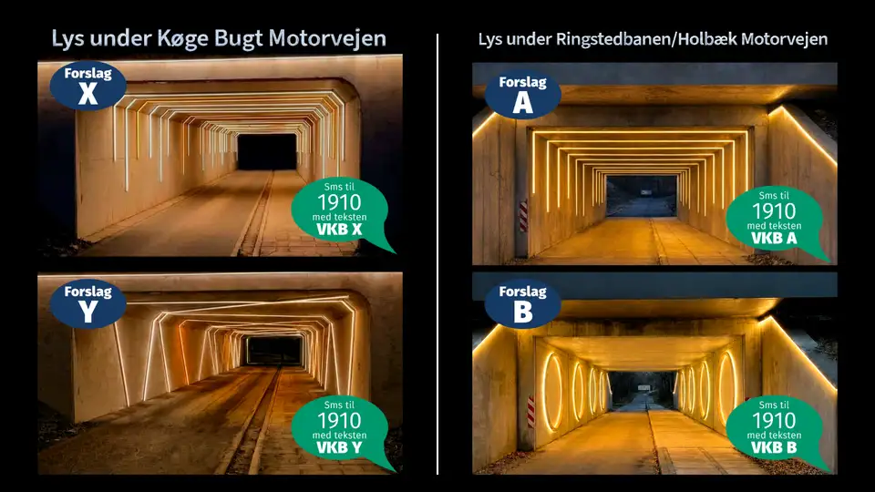 informationer vedrørende sms-afstemning om lys i tunneler